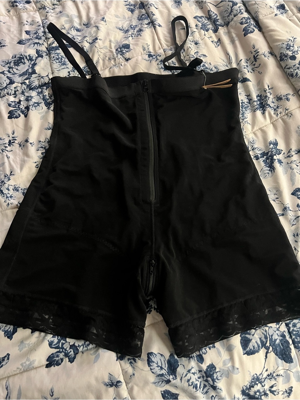 Black High-Waist Shaping Shorts with Front Zipper
